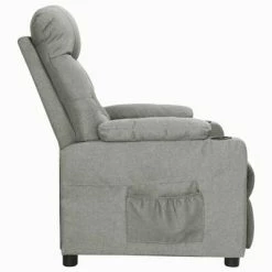 VidaXL Fauteuil inclinable Gris clair Tissu 10 VidaXL Fauteuil inclinable Gris clair Tissu -Fauteuils Soldes image 3 339082