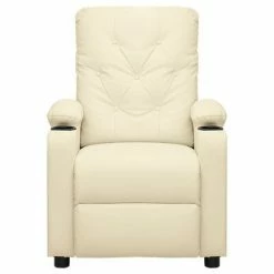 VidaXL Fauteuil inclinable Crème Similicuir -Fauteuils Soldes image 3 339125