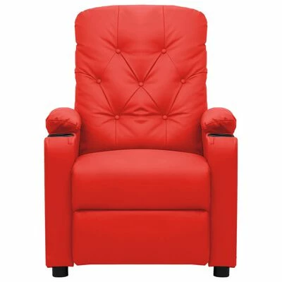 VidaXL Chaise inclinable Rouge Similicuir 5 VidaXL Chaise inclinable Rouge Similicuir – Image 3