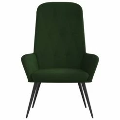 VidaXL Chaise de relaxation Vert foncé Velours 10 VidaXL Chaise de relaxation Vert foncé Velours -Fauteuils Soldes image 3 341196