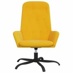 VidaXL Chaise de relaxation Jaune moutarde Velours -Fauteuils Soldes image 3 341212