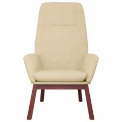 VidaXL Chaise de relaxation Crème Tissu -Fauteuils Soldes image 3 341385