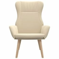 VidaXL Chaise de relaxation Crème Tissu -Fauteuils Soldes image 3 341396