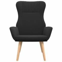 VidaXL Chaise de relaxation Noir Tissu -Fauteuils Soldes image 3 341400