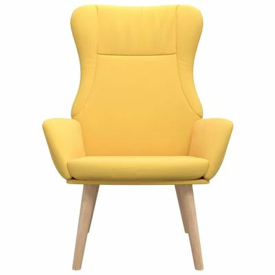 VidaXL Chaise de relaxation Jaune moutarde Tissu 5 VidaXL Chaise de relaxation Jaune moutarde Tissu – Image 3