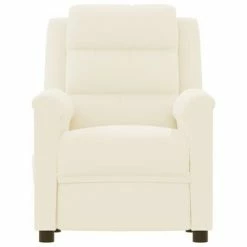 VidaXL Fauteuil inclinable Crème Similicuir -Fauteuils Soldes image 3 342364