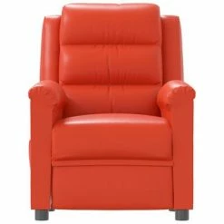 VidaXL Chaise inclinable Rouge Similicuir -Fauteuils Soldes image 3 342368