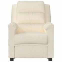 VidaXL Fauteuil inclinable Crème Velours -Fauteuils Soldes image 3 342386