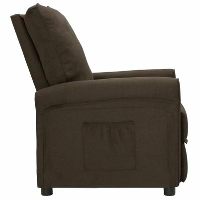 VidaXL Fauteuil inclinable Marron foncé Tissu 5 VidaXL Fauteuil inclinable Marron foncé Tissu – Image 3