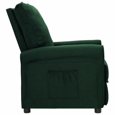 VidaXL Fauteuil inclinable Vert foncé Tissu 5 VidaXL Fauteuil inclinable Vert foncé Tissu – Image 3