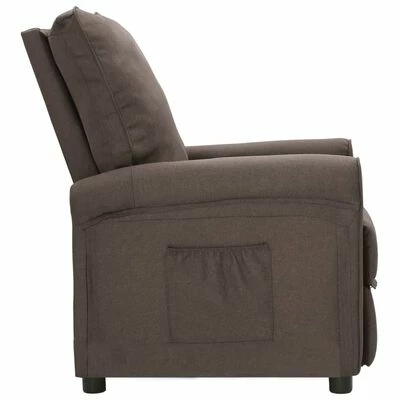 VidaXL Fauteuil inclinable Taupe Tissu 5 VidaXL Fauteuil inclinable Taupe Tissu – Image 3