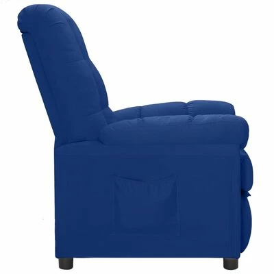 VidaXL Fauteuil inclinable Bleu Tissu 5 VidaXL Fauteuil inclinable Bleu Tissu – Image 3