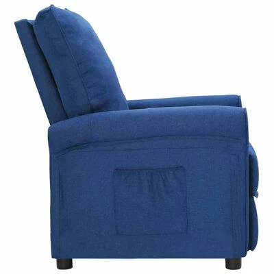 VidaXL Fauteuil inclinable Bleu Tissu 5 VidaXL Fauteuil inclinable Bleu Tissu – Image 3