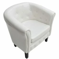 VidaXL Fauteuil Blanc Similicuir 10 VidaXL Fauteuil Blanc Similicuir -Fauteuils Soldes image 3 60710