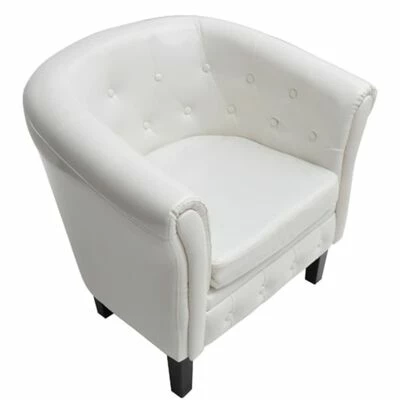 VidaXL Fauteuil Blanc Similicuir 5 VidaXL Fauteuil Blanc Similicuir â Image 3
