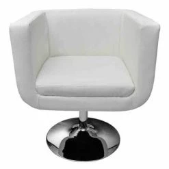 VidaXL Chaises de bar 2 pcs Blanc Similicuir -Fauteuils Soldes image 4 160439