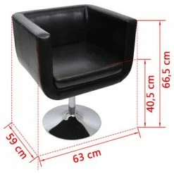 VidaXL Chaise de bar 2 pcs Cuir artificiel Noir -Fauteuils Soldes image 4 160440