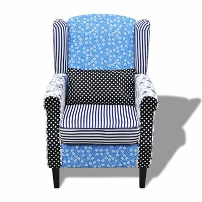 VidaXL Fauteuil avec design de patchwork Tissu 6 VidaXL Fauteuil avec design de patchwork Tissu – Image 4