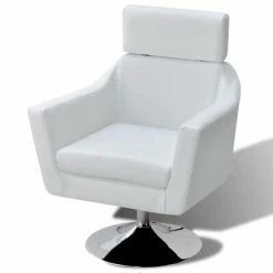 VidaXL Fauteuil TV Blanc Similicuir 11 VidaXL Fauteuil TV Blanc Similicuir -Fauteuils Soldes image 4 241030