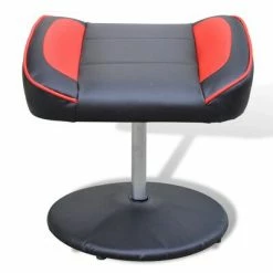 VidaXL Fauteuil avec repose-pied Noir/Rouge Similicuir -Fauteuils Soldes image 4 241037