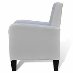 VidaXL Fauteuil Blanc Similicuir -Fauteuils Soldes image 4 241110