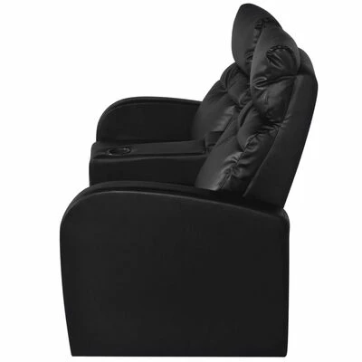 VidaXL Fauteuil inclinable à 2 places Cuir synthétique Noir 6 VidaXL Fauteuil inclinable à 2 places Cuir synthétique Noir – Image 4