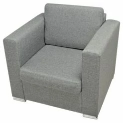 VidaXL Fauteuil Gris clair Tissu 10 VidaXL Fauteuil Gris clair Tissu -Fauteuils Soldes image 4 243579