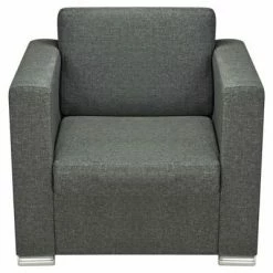VidaXL Fauteuil Gris foncé Tissu -Fauteuils Soldes image 4 243582