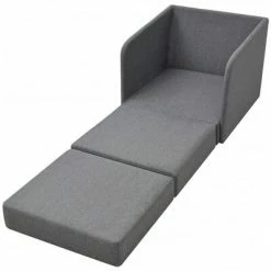 VidaXL Fauteuil convertible Gris clair Tissu -Fauteuils Soldes image 4 243648