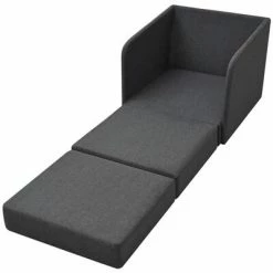VidaXL Fauteuil convertible Gris foncé Tissu -Fauteuils Soldes image 4 243649