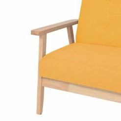 VidaXL Fauteuil Jaune Tissu -Fauteuils Soldes image 4 244657