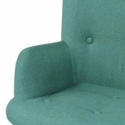 VidaXL Fauteuil avec repose-pied Vert Tissu -Fauteuils Soldes image 4 244665