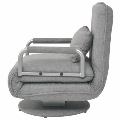VidaXL Fauteuil pivotant et canapé-lit Gris clair Tissu 6 VidaXL Fauteuil pivotant et canapé-lit Gris clair Tissu – Image 4