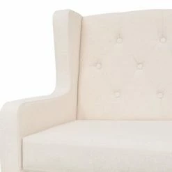 VidaXL Fauteuil Blanc crème Tissu -Fauteuils Soldes image 4 245449