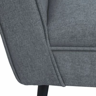 VidaXL Fauteuil Gris clair Acier et tissu 6 VidaXL Fauteuil Gris clair Acier et tissu – Image 4