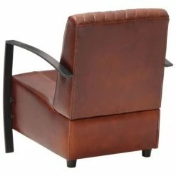 VidaXL Fauteuil Marron Cuir véritable -Fauteuils Soldes image 4 246387