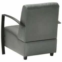 VidaXL Fauteuil Gris Cuir véritable -Fauteuils Soldes image 4 246388