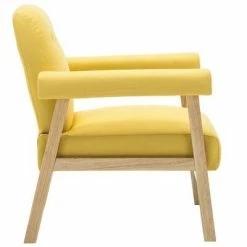 VidaXL Fauteuil Jaune Tissu -Fauteuils Soldes image 4 246651