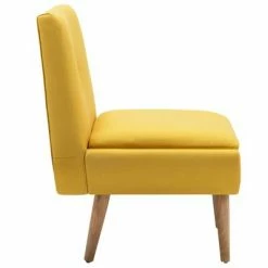 VidaXL Fauteuil sans accoudoirs Jaune Tissu -Fauteuils Soldes image 4 246986