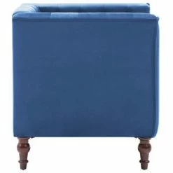VidaXL Fauteuil Bleu Velours -Fauteuils Soldes image 4 247013