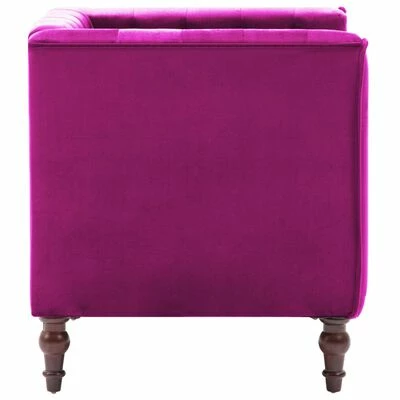 VidaXL Fauteuil Violet Velours 6 VidaXL Fauteuil Violet Velours – Image 4