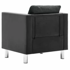 VidaXL Fauteuil Noir et gris foncé Similicuir 11 VidaXL Fauteuil Noir et gris foncé Similicuir -Fauteuils Soldes image 4 247167