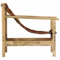 VidaXL Fauteuil de relaxation Marron Cuir véritable 11 VidaXL Fauteuil de relaxation Marron Cuir véritable -Fauteuils Soldes image 4 247793