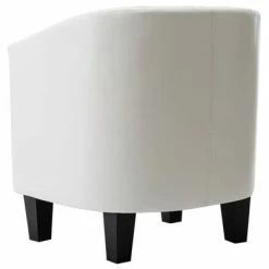 VidaXL Fauteuil Blanc Similicuir -Fauteuils Soldes image 4 248054