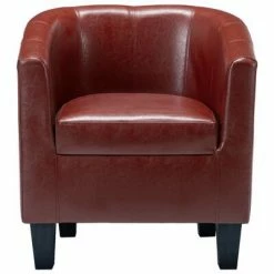 VidaXL Fauteuil avec repose-pied Rouge bordeaux Similicuir -Fauteuils Soldes image 4 248061