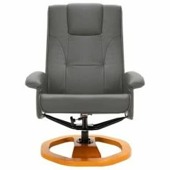 VidaXL Fauteuil TV pivotant avec repose-pied Gris Similicuir 11 VidaXL Fauteuil TV pivotant avec repose-pied Gris Similicuir -Fauteuils Soldes image 4 248440