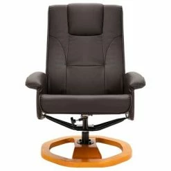 VidaXL Fauteuil TV pivotant avec repose-pied Marron Similicuir -Fauteuils Soldes image 4 248441