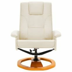 VidaXL Fauteuil TV pivotant avec repose-pied Crème Similicuir -Fauteuils Soldes image 4 248442