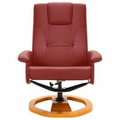 VidaXL Fauteuil TV pivotant avec repose-pied Rouge bordeaux Similicuir -Fauteuils Soldes image 4 248443