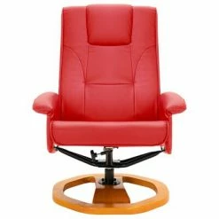 VidaXL Fauteuil TV pivotant avec repose-pied Rouge Similicuir -Fauteuils Soldes image 4 248444